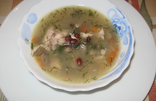 Суп с фасолью, курицей и грибами (пошаговый фото рецепт)