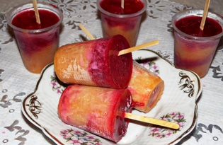 Мороженое фруктовый лед с персиком и вишневым соком (пошаговый фото рецепт)