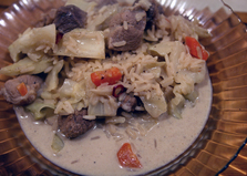 Свиной балык с рисом и капустой в соусе бешамаль (пошаговый фото рецепт)
