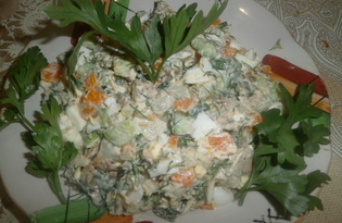 Салат с копченой мойвой (пошаговый фото рецепт)