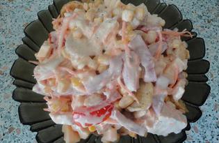 Салат с куриным филе и кукурузой "Мирабель" (пошаговый фото рецепт)