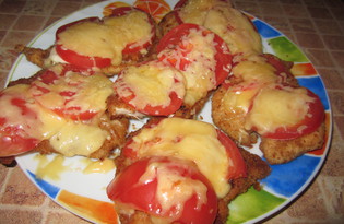 Куриные отбивные с помидором и сыром (пошаговый фото рецепт)
