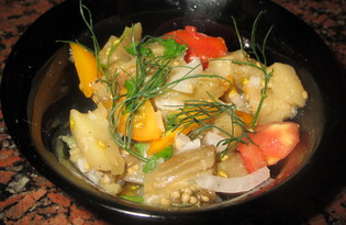 Салат из запеченного баклажана с помидорами (пошаговый фото рецепт)