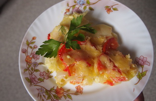 Запеченный картофель с помидорами (пошаговый фото рецепт)