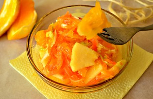 Овощной салат с апельсином (пошаговый фото рецепт)