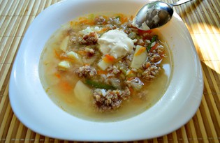 Овощной суп с рисом и фаршем (пошаговый фото рецепт)