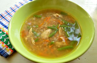 Куриный суп с гречкой и стручковой фасолью (пошаговый фото рецепт)