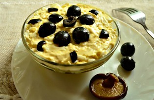 Слоеный салат с маринованными грибами и маслинами (пошаговый фото рецепт)