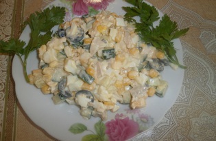 Салат с куриным филе и огурцом "Для любимых" (пошаговый фото рецепт)