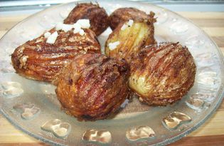 Жареный картофель с чесноком "Орешек" (пошаговый фото рецепт)