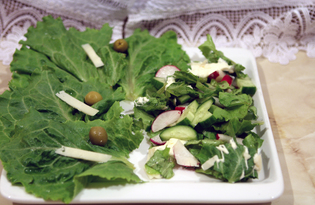 Салат весенний с сыром "Манчего" (пошаговый фото рецепт)