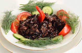 Свинина с грибами и черным рисом (пошаговый фото рецепт)
