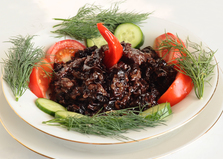 Свинина с грибами и черным рисом (пошаговый фото рецепт)