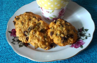Овсяное печенье с тыквенными семечками и изюмом (пошаговый фото рецепт)