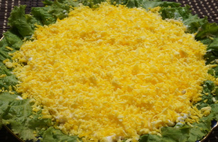 Салат с курицей, сыром и черносливом "Солнечный" (пошаговый фото рецепт)