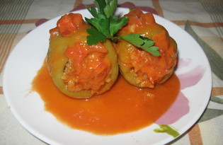 Фаршированный перец с томатом (пошаговый фото рецепт)
