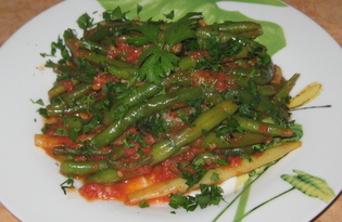 Спаржевая фасоль с соусом из помидоров (пошаговый фото рецепт)