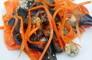 Баклажаны по-корейски с морковью (пошаговый фото рецепт)