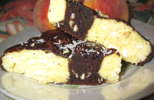 Творожные шарики в шоколадном пироге (пошаговый фото рецепт)