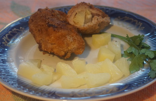 Свиная отбивная с ананасом (пошаговый фото рецепт)