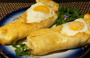 Пирожки с сыром и яйцом "Башмачки" (пошаговый фото рецепт)