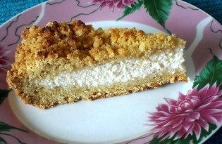 Песочный пирог с творожной начинкой "Королевская лепёшка" (пошаговый фото рецепт)