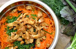 Морковь по-корейски с курицей (пошаговый фото рецепт)