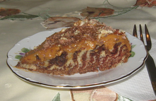 Простой пирог "Зебра" (пошаговый фото рецепт)