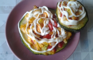 Закуска из кабачков, грудинки, помидоров, сыра и чеснока (пошаговый фото рецепт)