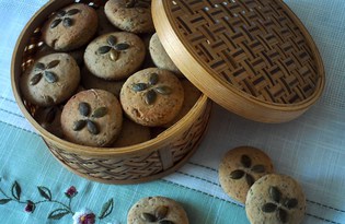 Печенье с тыквенными семечками и базиликом (пошаговый фото рецепт)