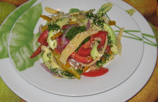 Салат из авокадо с сыром (пошаговый фото рецепт)
