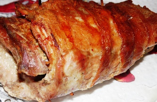Рулет из свинины в духовке (пошаговый фото рецепт)