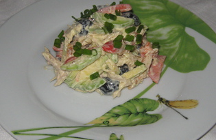 Салат с курицей и авокадо (пошаговый фото рецепт)
