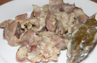 Куриные желудочки в сметане (пошаговый фото рецепт)