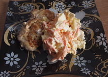 Салат с корейской морковью, сыром и курицей "Хорошее настроение" (пошаговый фото рецепт)
