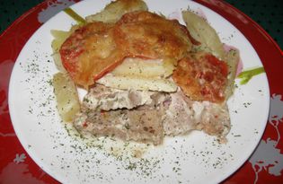 Свинина с картофелем в духовке (пошаговый фото рецепт)