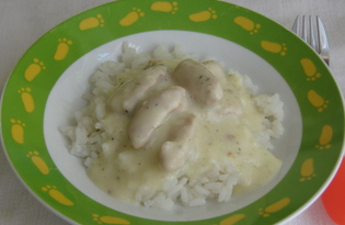 Рис с индейкой в соусе бешамель (пошаговый фото рецепт)