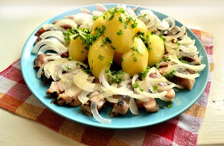 Закуска из сельди и вареного картофеля (пошаговый фото рецепт)