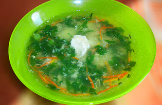 Суп с галушками и шпинатом (пошаговый фото рецепт)