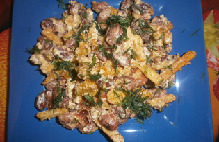 Салат с фасолью, чесноком и сухариками (пошаговый фото рецепт)