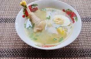 Суп на домашней курочке (пошаговый фото рецепт)