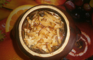 Горшочки с грибами и сыром (пошаговый фото рецепт)