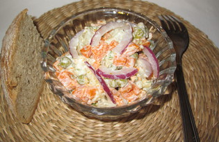 Овощной салат с красным луком (пошаговый фото рецепт)