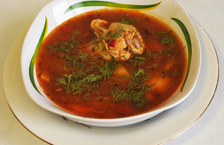 Румынский чесночный суп с курицей (пошаговый фото рецепт)