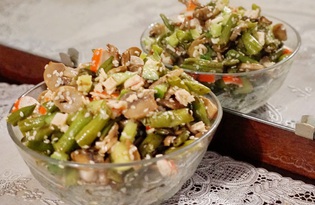 Салат со стручковой фасолью и крабовыми палочками (пошаговый фото рецепт)