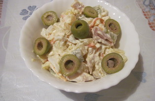Салат с кальмарами и картофелем (пошаговый фото рецепт)