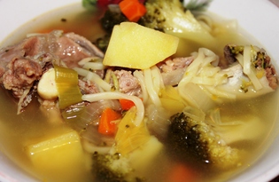 Суп с говядиной и брокколи в мультиварке Delfa (пошаговый фото рецепт)