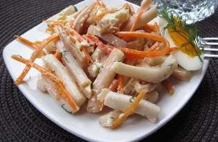 Салат из кальмаров с морковью по-корейски (пошаговый фото рецепт)