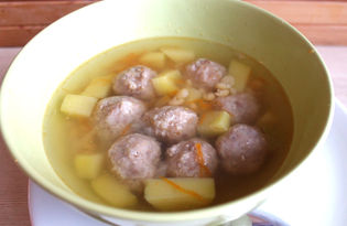 Гороховый суп с фрикадельками (пошаговый фото рецепт)