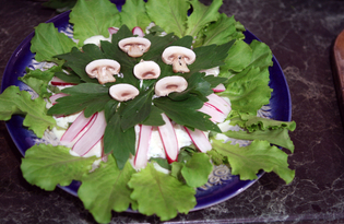 Зеленый салат с редисом и творожной заправкой (пошаговый фото рецепт)